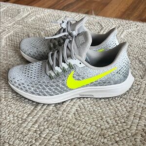 Nike Light Gray and Neon Yellow Sneakers